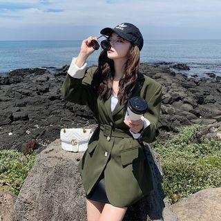 Tie-waist Single-breasted Blazer