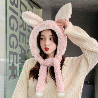 Fluffy Rabbit Ear Trapper Hat