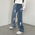Splash Print Loose Fit Jeans