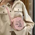 Furry Chain Strap Crossbody Round Bag