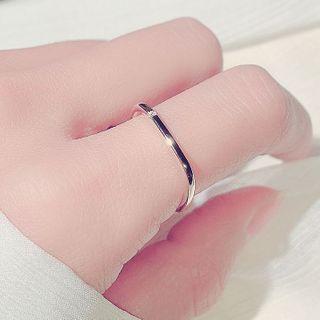 Rhinestone Square Alloy Ring