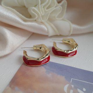 Glaze Open Hoop Earring 1 Pr - Gold - One Size