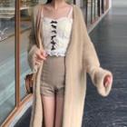 Lace Camisole Top / High-waist Shorts / Long Cardigan
