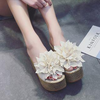 Flower Slide Platform Sandals