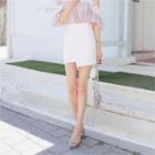 Asymmetric-hem Linen Skirt
