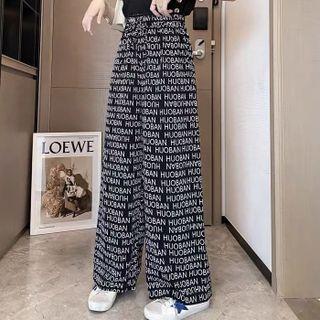 Print High-waist Pants