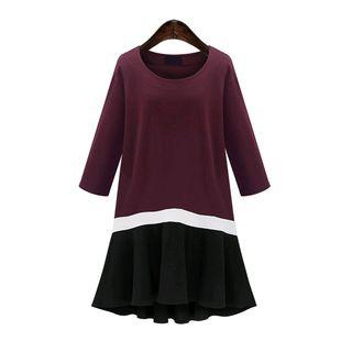 Color Block A-line Midi Dress