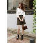 3/4-sleeve Pintuck-front Top