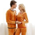 Couple Matching Set: Fleece Lined Long-sleeve Top + Pants