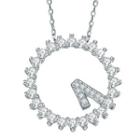 Rhinestone Pendant Sterling Silver Necklace