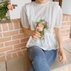 Frilled-detail Tie-waist Top