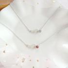 Alloy Cat Faux Crystal Pendant Necklace