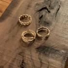 Set Of 3: Alloy Ring (assorted Design)