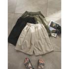 Elasticized-waist Wide-leg Shorts