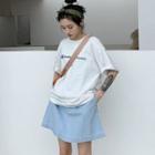 Short-sleeve Lettering T-shirt / Tank Top Dress