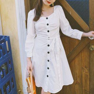 Sweetheart Neckline A-line Shirtdress