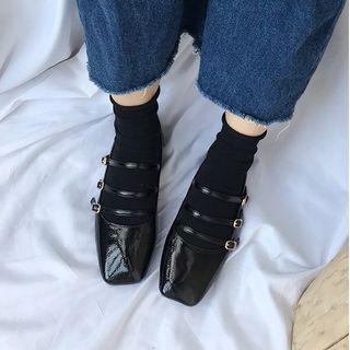 Strappy Square-toe Flats