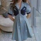 Short-sleeve A-line Shirt Dress (various Designs)