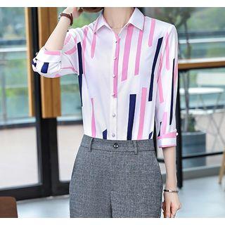 3/4-sleeve Work Shirt / Pencil Skirt / Dress Pants / Set