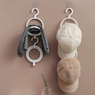 Set Of 3: Plastic Hat Hanger 3 Pcs - White - One Size