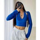 Set: Knit Halter Top + Knit Cape Top In 5 Colors