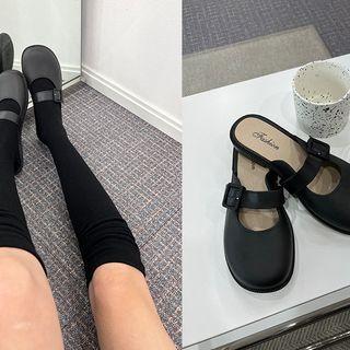 Round-toe Mary-jane Mules