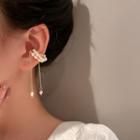 Faux Pearl Chain Ear Cuff 1 Pc - White - One Size