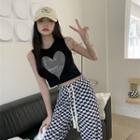 Heart Tank Top / Check Pants