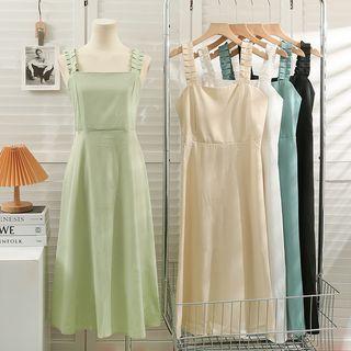 Strap-details Sleeveless Midi Dress In 5 Colors