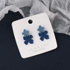 Flower Alloy Dangle Earring 1 Pair - Blue - One Size