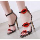 Rhinestone Lips Stiletto Heel Sandals