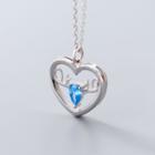 925 Sterling Silver Rhinestone Deer & Heart Pendant Necklace Silver - One Size