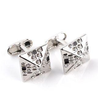 Rhinestone Square Cuff Link