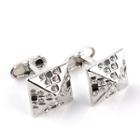 Rhinestone Square Cuff Link