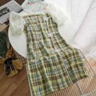 Plaid Short-sleeve Mini Dress
