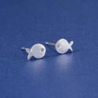 Sterling Silver Rhinestone Fish Studs