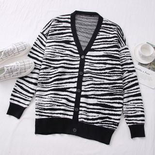 Zebra-print Loose-fit Cardigan Zebra - One Size