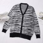 Zebra-print Loose-fit Cardigan Zebra - One Size