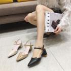 Ankle Strap Pointed Block-heel Sandals