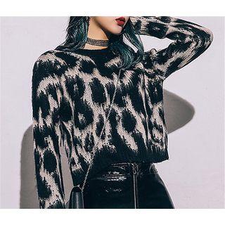 Leopard Patterned Sweater Leopard - One Size