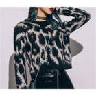 Leopard Patterned Sweater Leopard - One Size