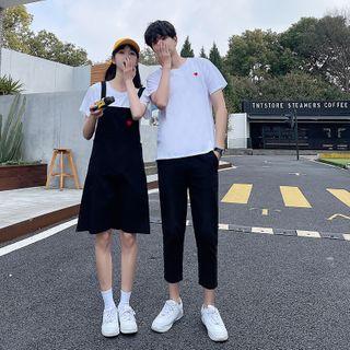 Couple Matching Short-sleeve T-shirt / Pants / Mini A-line Jumper Dress / Set