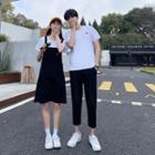Couple Matching Short-sleeve T-shirt / Pants / Mini A-line Jumper Dress / Set