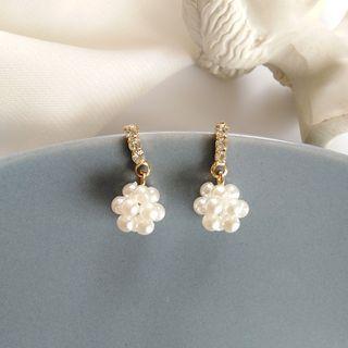 Rhinestone Faux Pearl Earring 1 Pair - Earring - One Size
