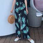 Leaf Print Wide-leg Pants As Shown In Figure - One Size
