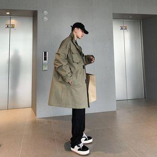 Pocket Detail Long Trench Coat