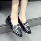 Metal Chain Beaded Loafers