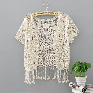 Short-sleeve Crochet Cardigan