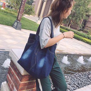 Distressed Denim Tote Bag