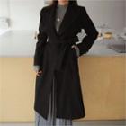 Snap-button Coat With Belt